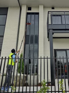 Long reach equipment for cleaning high windows